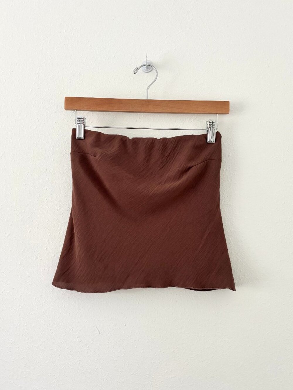 A-Line Brown Strapless Top